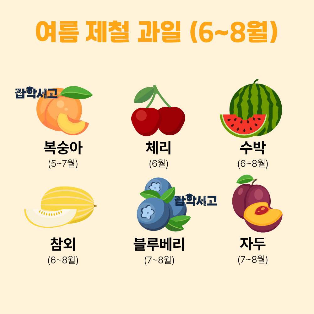 여름 제철 과일 (6~8월)