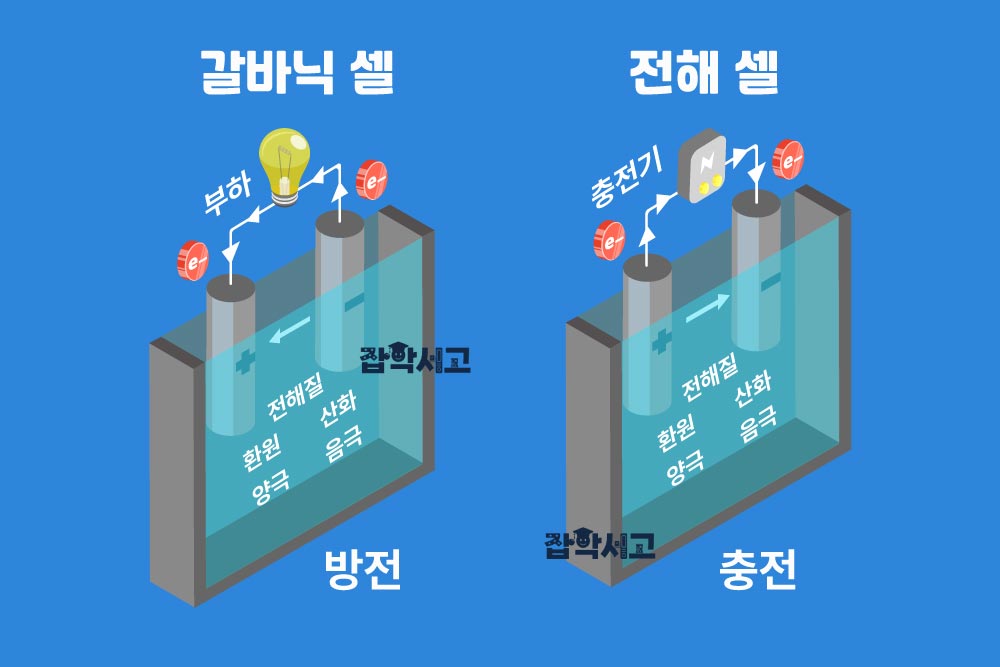 갈바닉 셀과 전해 셀 비교